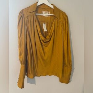 NWT! Cowl neck yellow Maeve XL blouse